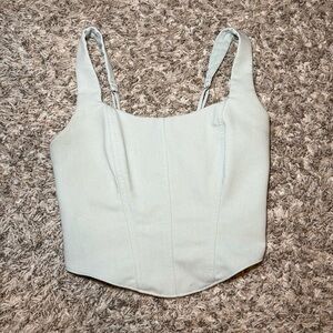 Abercrombie and Fitch Women's Mint Green Corset Tank Top